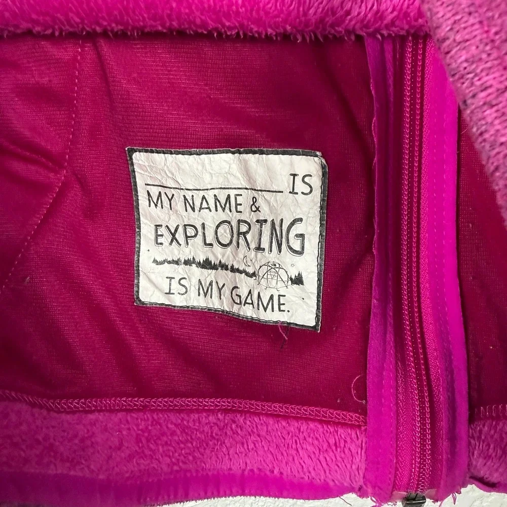The North Face Girls Kids Pink Fleece Zip Up Jacket Size XL‎ See Description